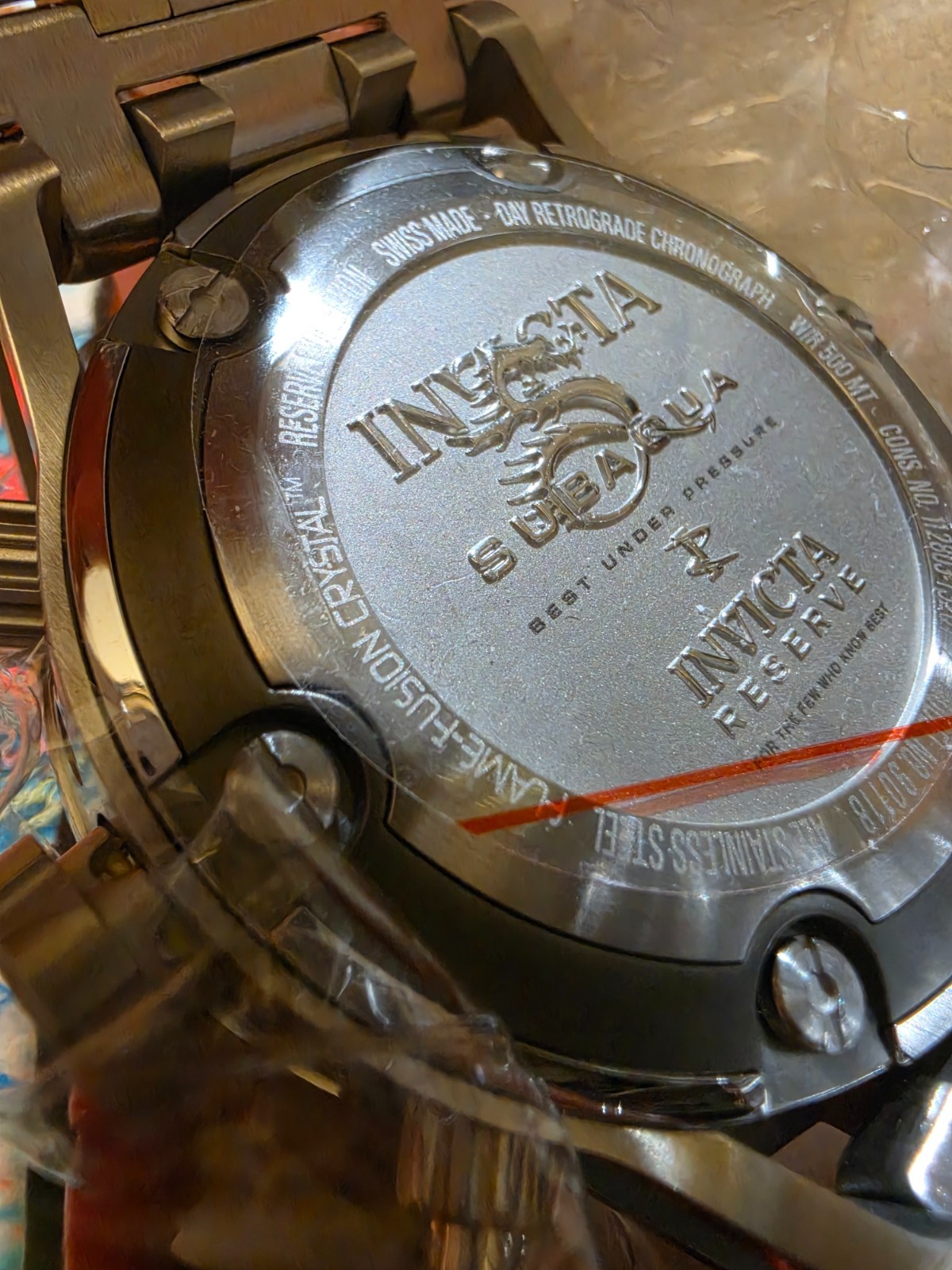 INVICTA RESERVE 90118 SWISS MADE DAY RETROGRADE CHRONOGRAPH W/R 500 MT STAINLESS