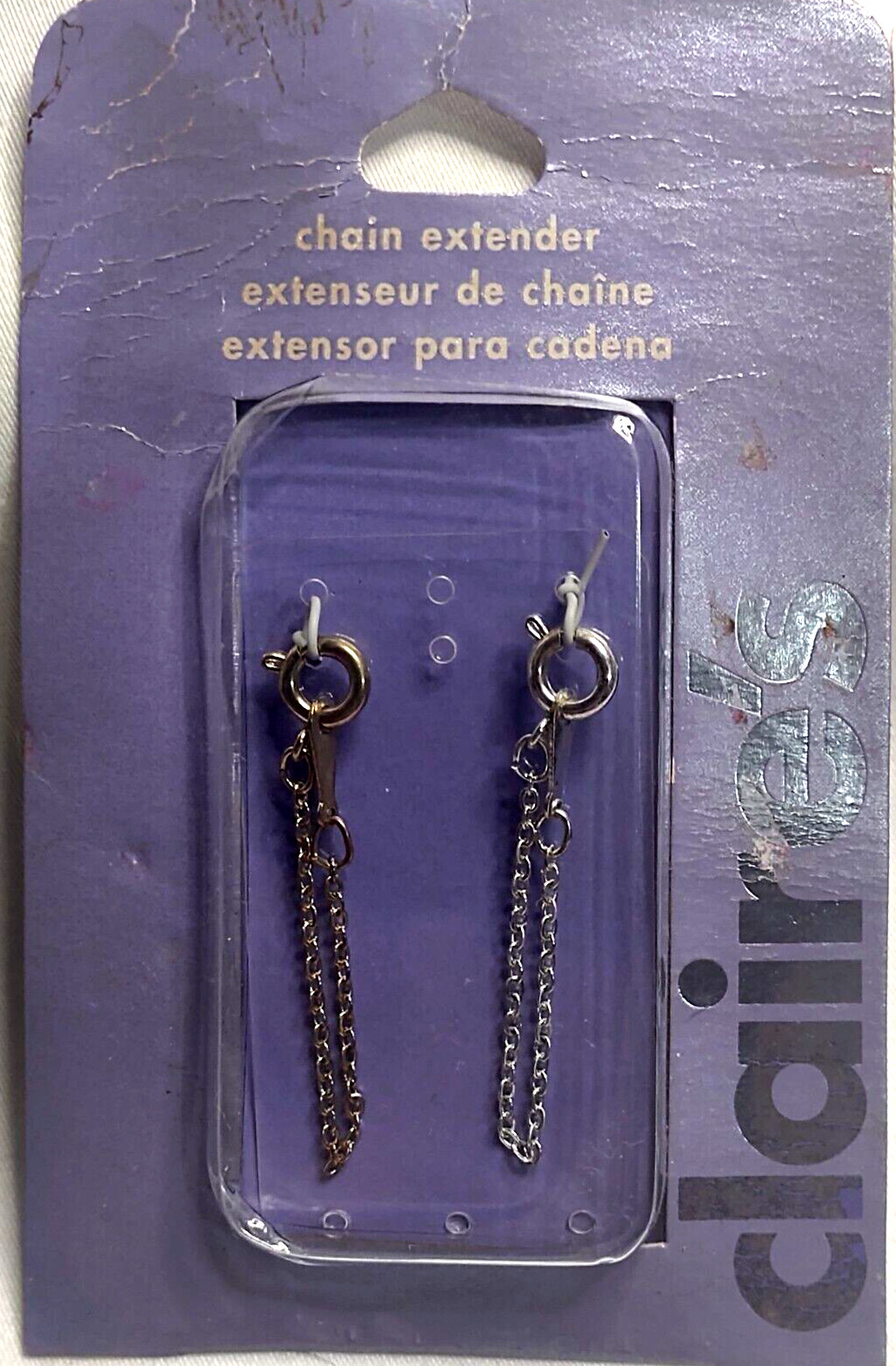 2-Pack Silver & Gold Tone Chain Extenders for Necklace or Bracelet Safety Clasp