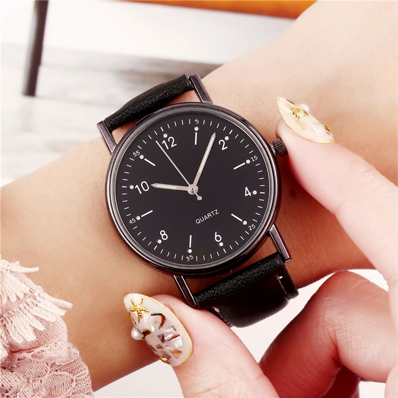 Women’s Luminous Quartz Wristwatch Faux Leather Strap Casual Watch