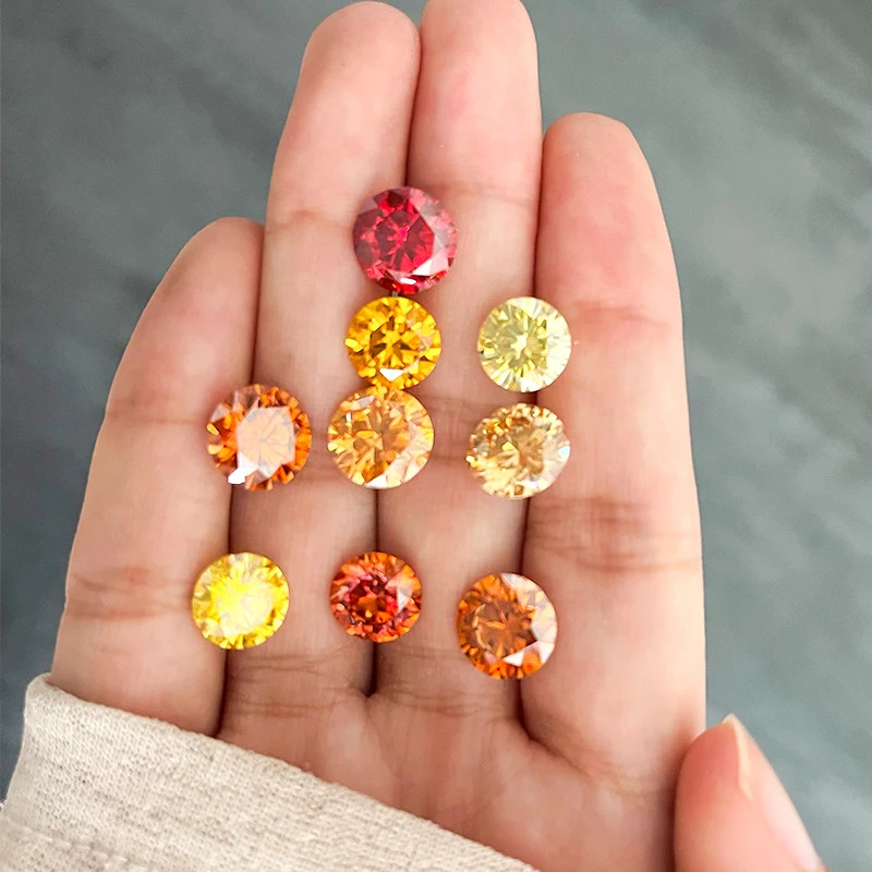 Colorful 0.1ct-5ct Full Size Loose Moissanite Stone VVS1 Gemstones GRA Wholesale