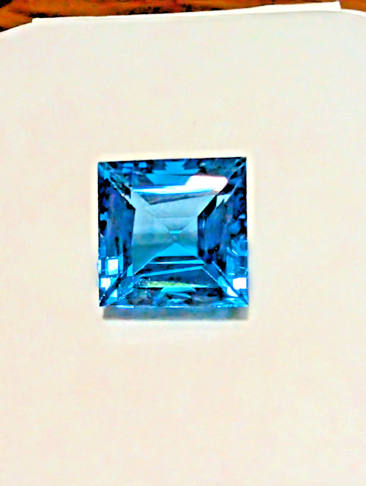 Swiss Blue Topaz 10mm Princess Cut 10.85 cts