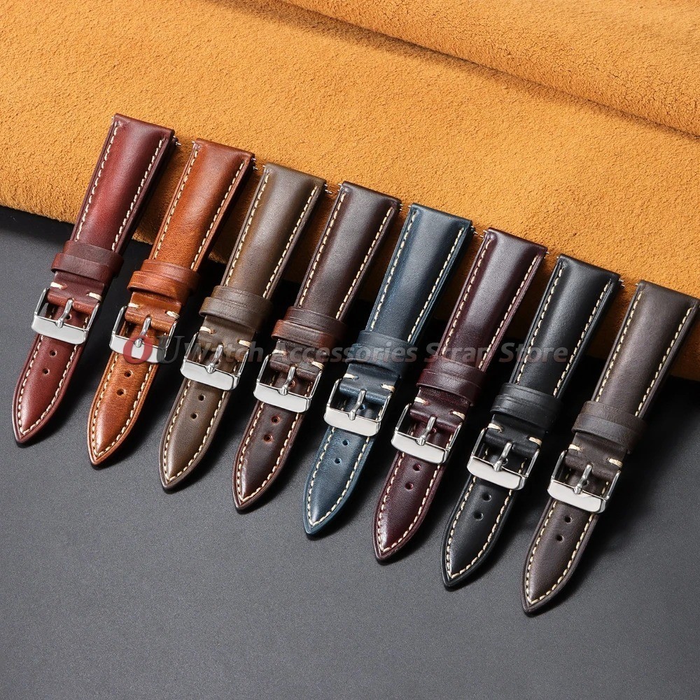 Leather Watch Band 18mm 20mm 22mm Quick Release Replacement Watch Strap