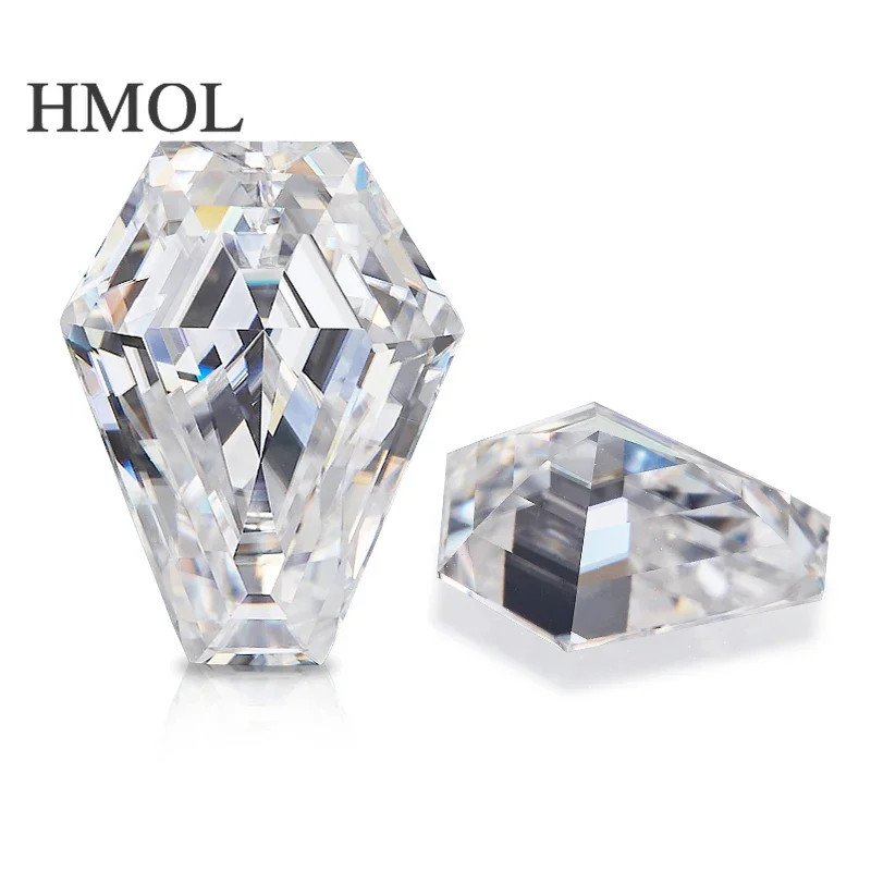 Fancy Cut Loose Moissanite Stones Coffin Shape D VVS1 Gemstones GRA Pass Tester