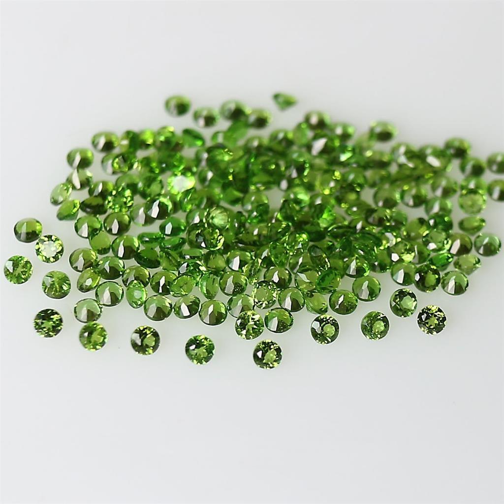 Wholesale Lot 1.25mm Round Facet Natural Chrome Diopside Loose Calibrated Gems