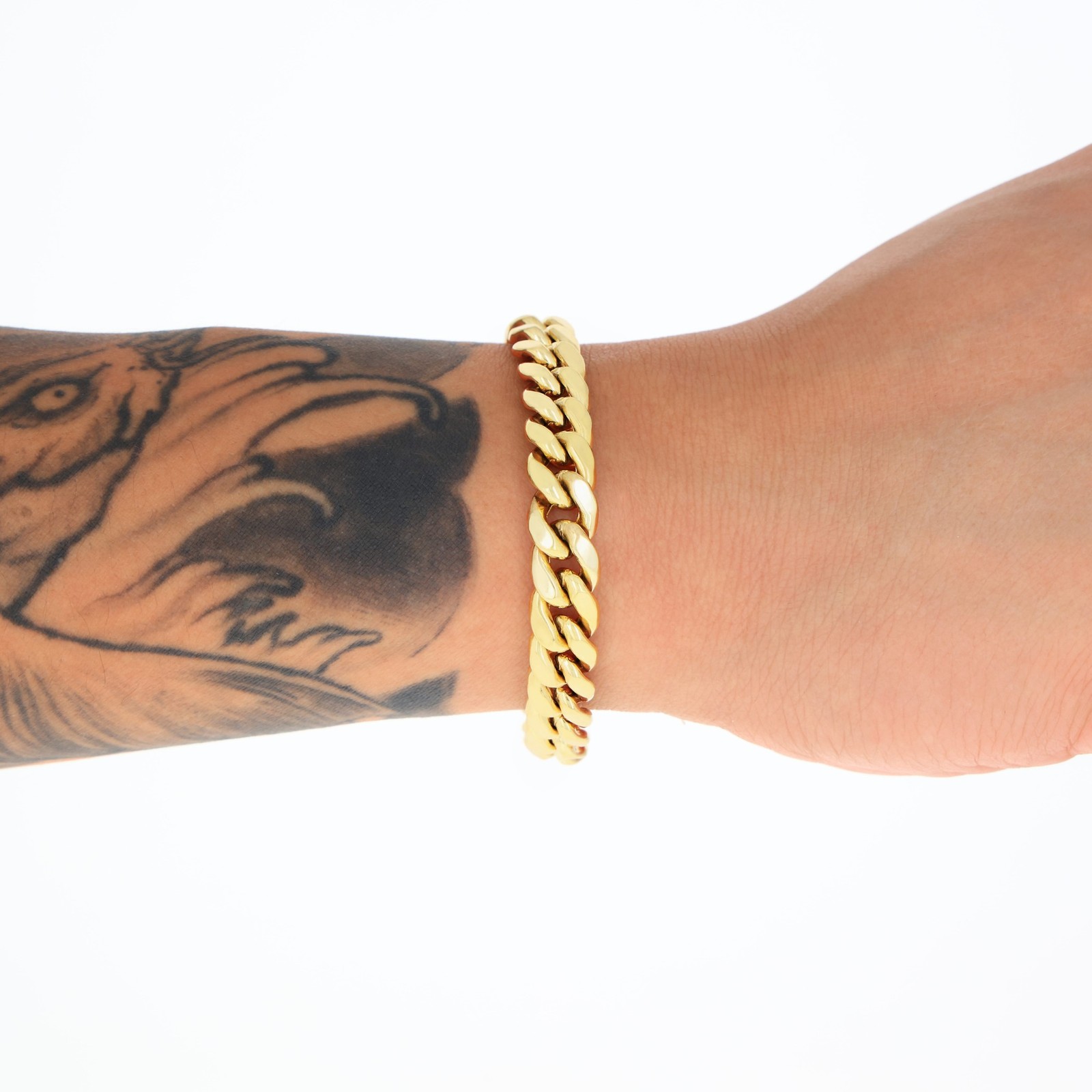 14K Yellow Gold 3mm-12.5mm Miami Cuban Link Chain Bracelet Mens Women 7″ 8″ 9″