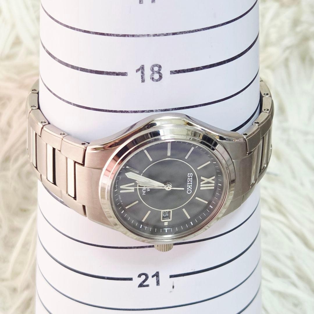SEIKO V147-0AC0 Titanium Black Dial Date Working Condition