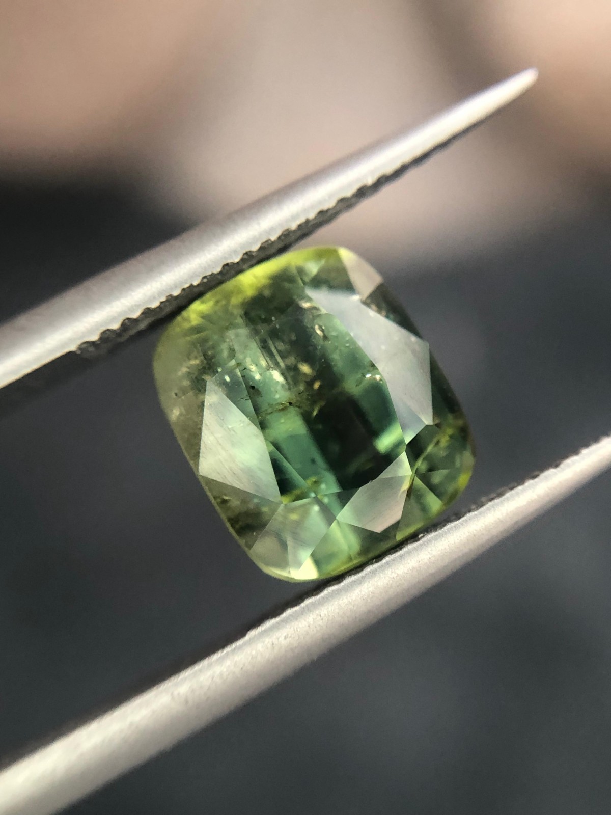 4.00 ct yellowish green color slightly included tourmaline loose gemstone