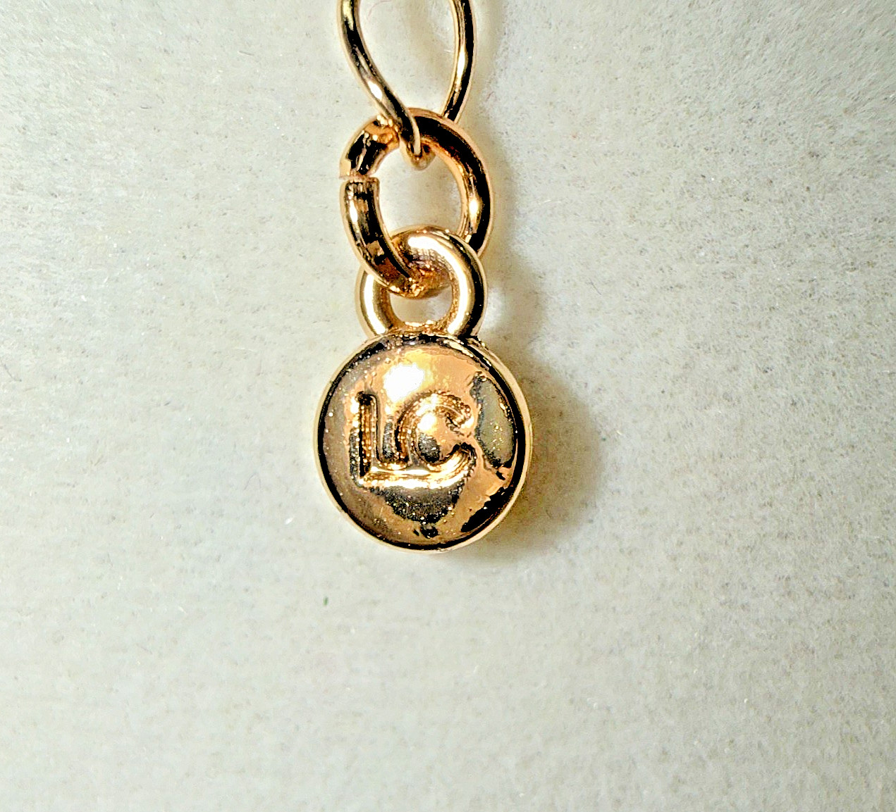 LC Lauren Conrad Gold Layered Paperclip Chain Necklace Set Blue Stone Pendant