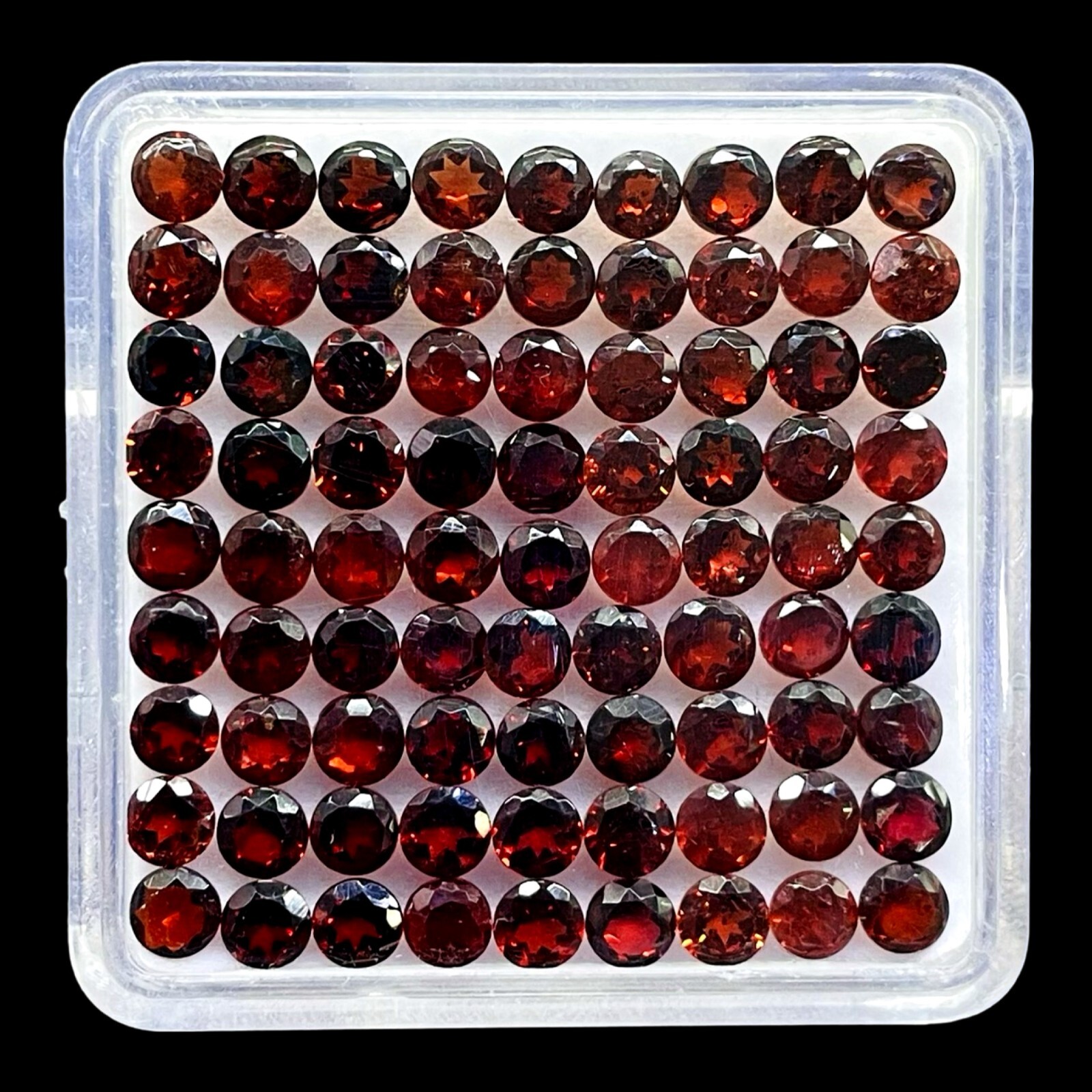 50 Pcs Natural Mozambique Garnet 4mm Round Cut Loose Untreated Gemstones Lot