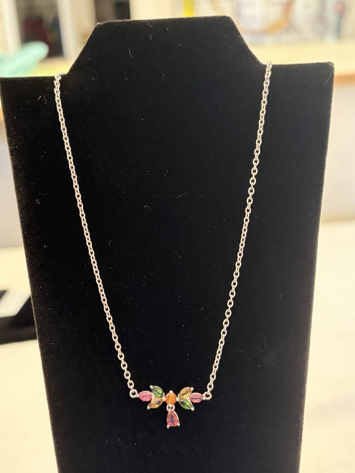 Sterling Silver Adjustable To 20 Inches Tourmaline AAA Necklace