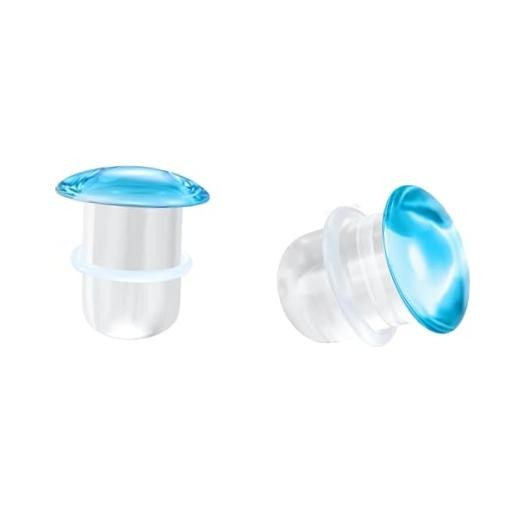 Glass Ear Stretching Kit Single Flare Plugs & Rubber Rings Unique 1mm 15mm Blue