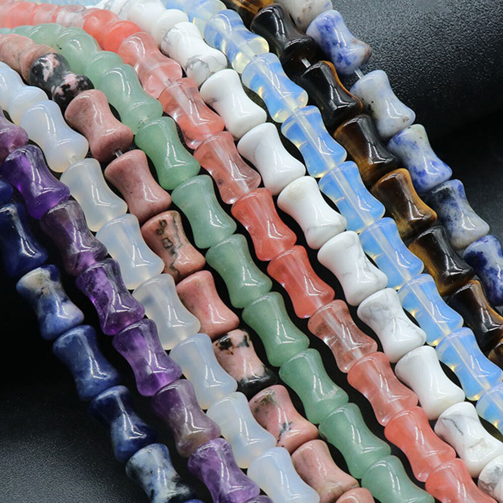 Natural Bamboo Joint Shape Loose Beads 8*12mm Crystal Jewelry Making Gemstone