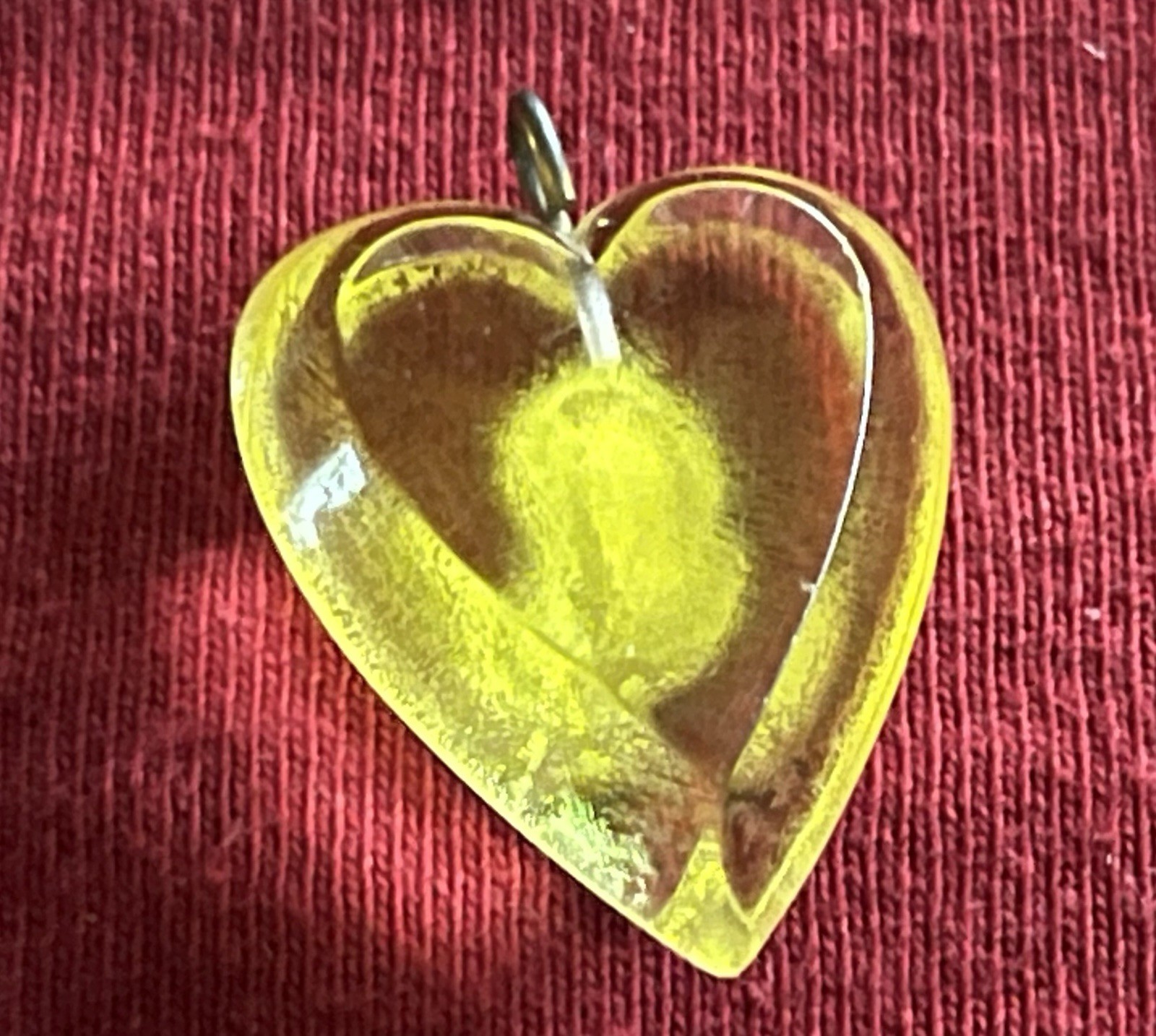 Vintage Heart Shaped Pendant With Cameo-yellow As In Second Picture