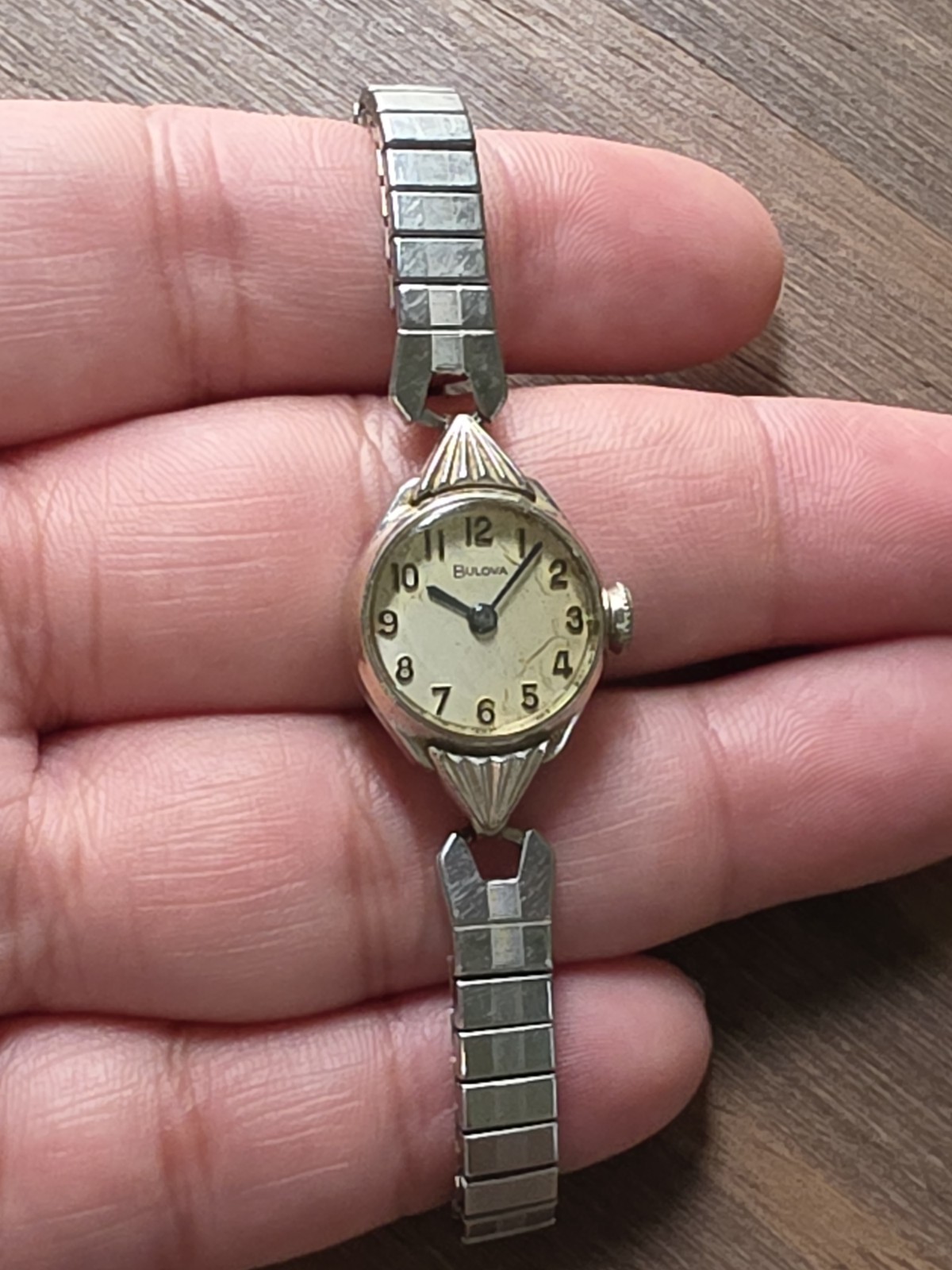 Vintage Ladies 10K RGP Bulova Wind Up Watch *Not In Working Condition*