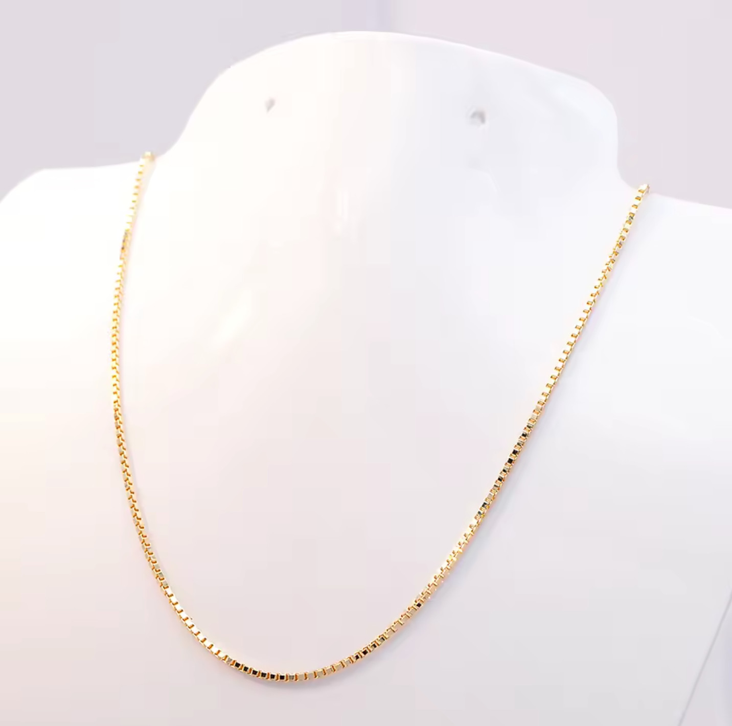 14k Gold Filled Box Chain 1.5-3mm Necklace 18-24″ Men Women