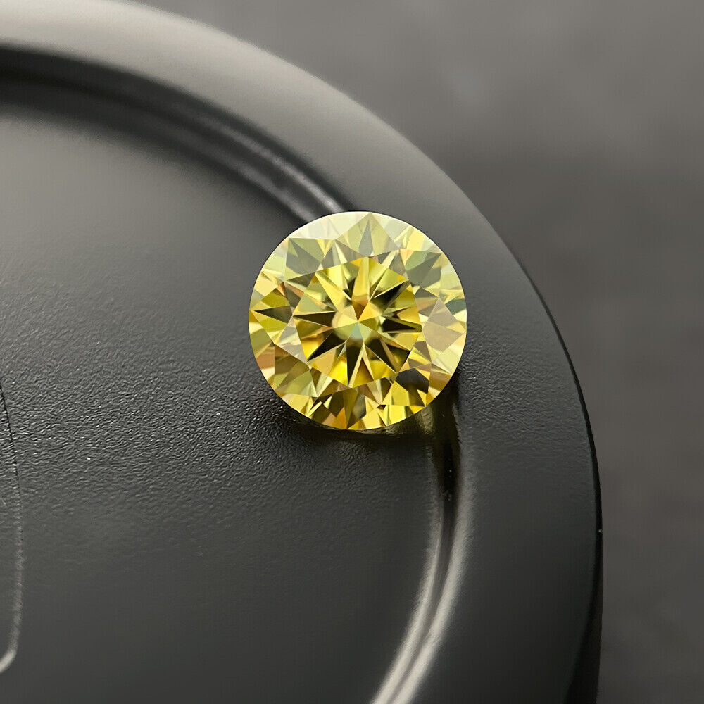 Colored Moissanite Real Gem Stone W. GRA Certificate VVS1 D Round Loose
