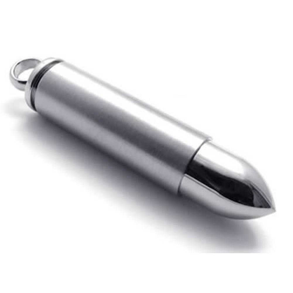 Bullet Urn Necklaces for Ashes Stainless Steel Cremation Jewelry Memorial Chain