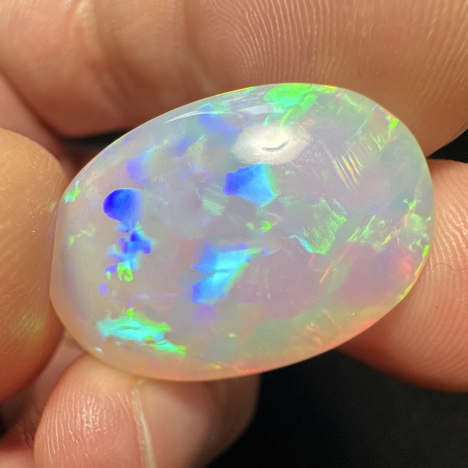 Oval Polished Opal Cabochon Loose Gemstone Multicolor Opalescence 1pc