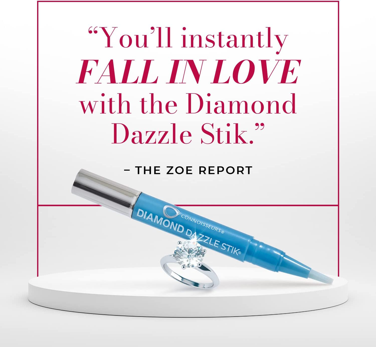CONNOISSEURS Diamond Dazzle Stik – Portable Diamond Cleaner for Rings and Other
