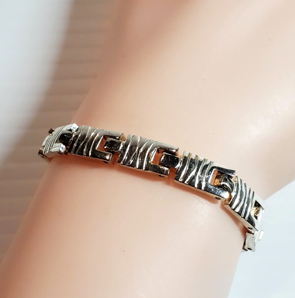 Solid 925 Sterling Silver Contemporary Bracelet 7.9 – 8in Modern Designer 22.7g