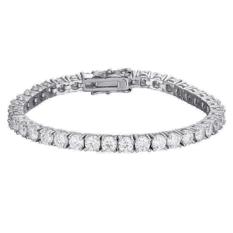 2-8mm REAL VVS D Color MOISSANITE Tennis Chain Bracelet 925 Silver Pass Tester!!