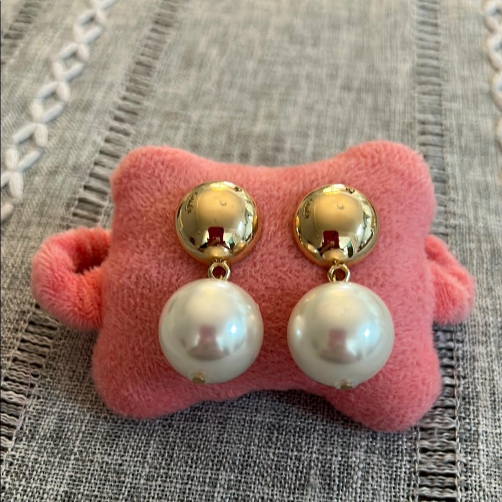 Gold and Pearl Style Drop Earrings