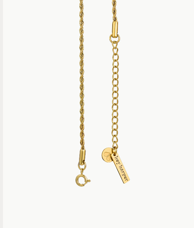 Hey Harper Easy Necklace 14k Gold PVD Rope Chain NWT