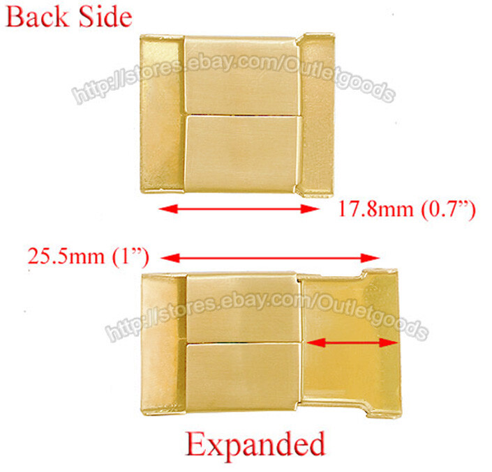 16mm 18mm 20mm & 22mm IP Gold Plated Watch Band Bracelet Clasp Spring Extender