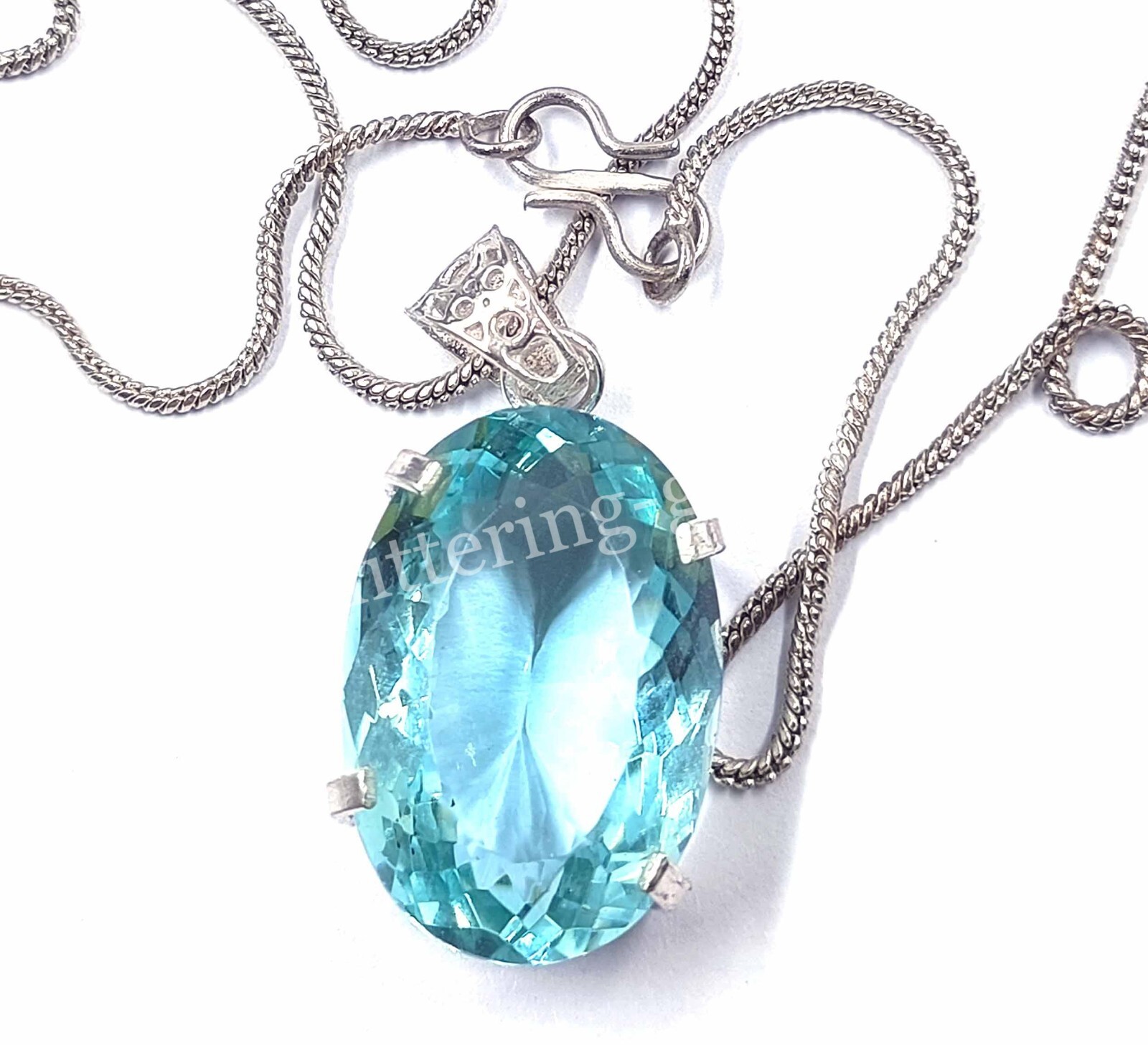 Natural IGL 66.65 Ct Oval Cut imperial Topaz 925 Solid Silver Pendant Gems NA