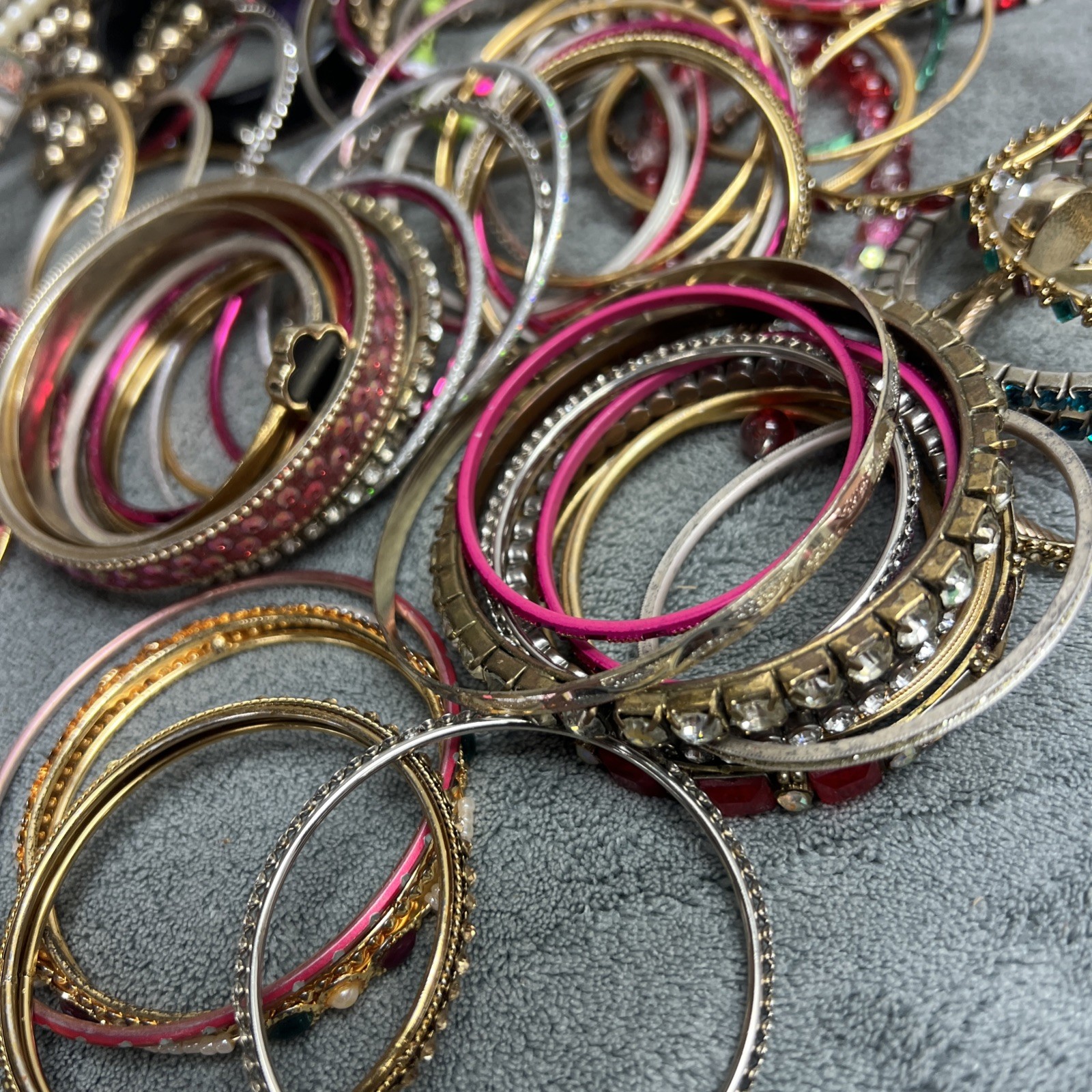 Mixed Lot Bangle Wrap Cuff Stone Bead Bracelets Multicolor Wearable