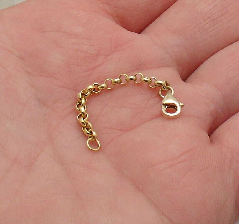 2.7mm Rolo Cable Link Extender Chain Necklace Lobster Clasp Real 10K Yellow Gold