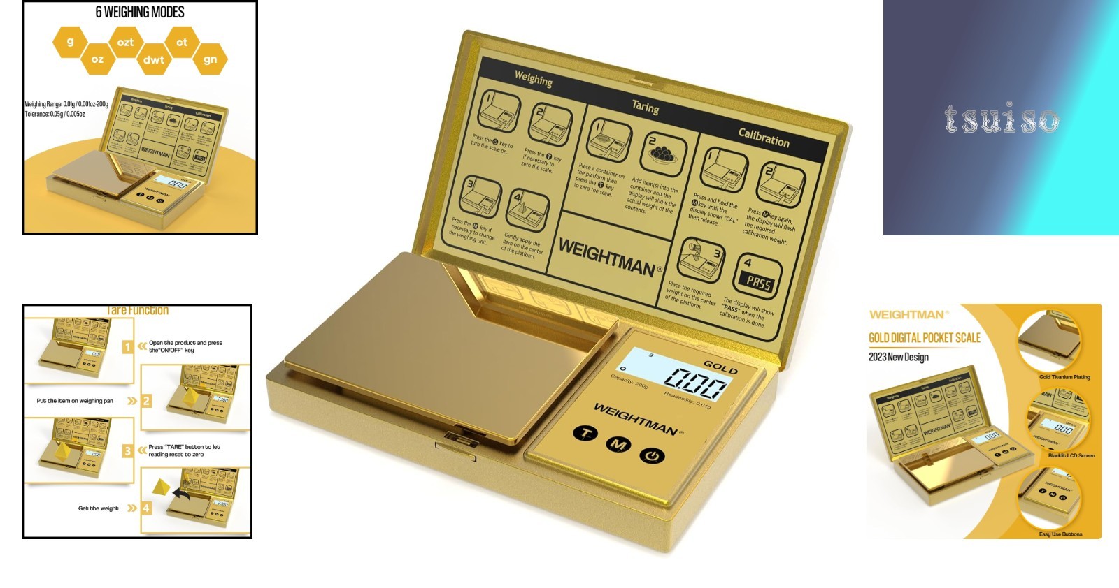 GOLD Digital Pocket Scale 200g x 0.01g Jewelry Gold Gram Karat Weight