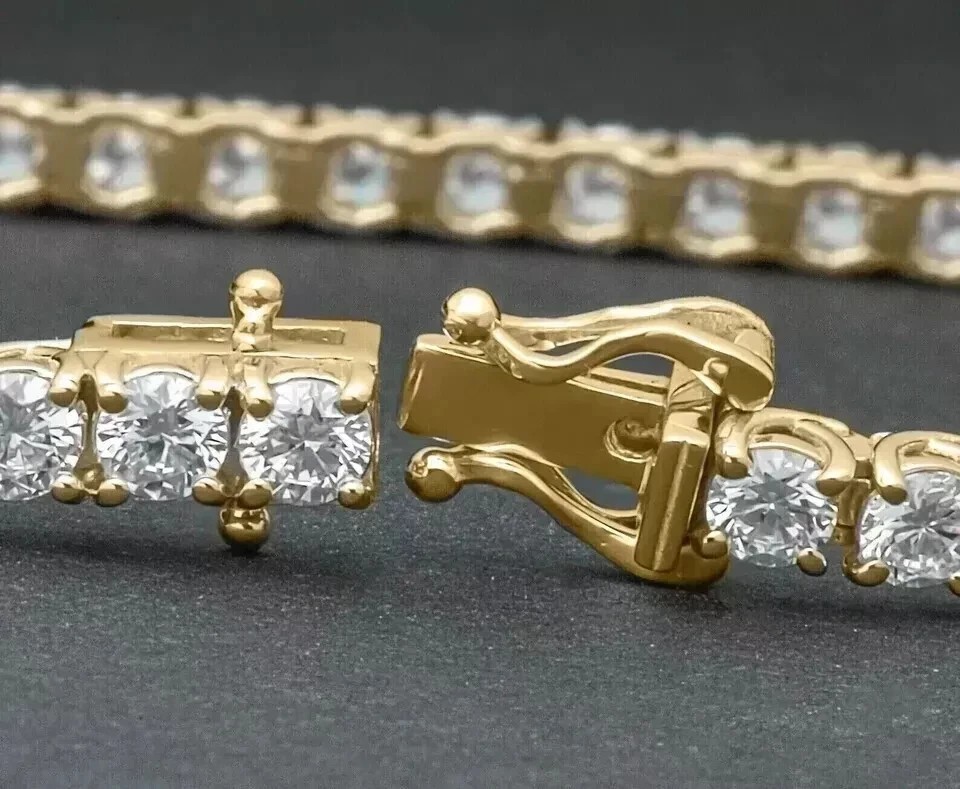 5Ct Round Cut Lab Created Diamond Women’s Tennis Bracelet 14K Yellow Gold Plated