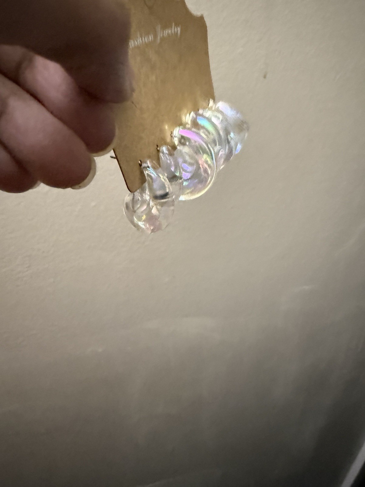 Iridescent Hoops Holographic Lucite Acrylic Transparent Retro Earrings Lot