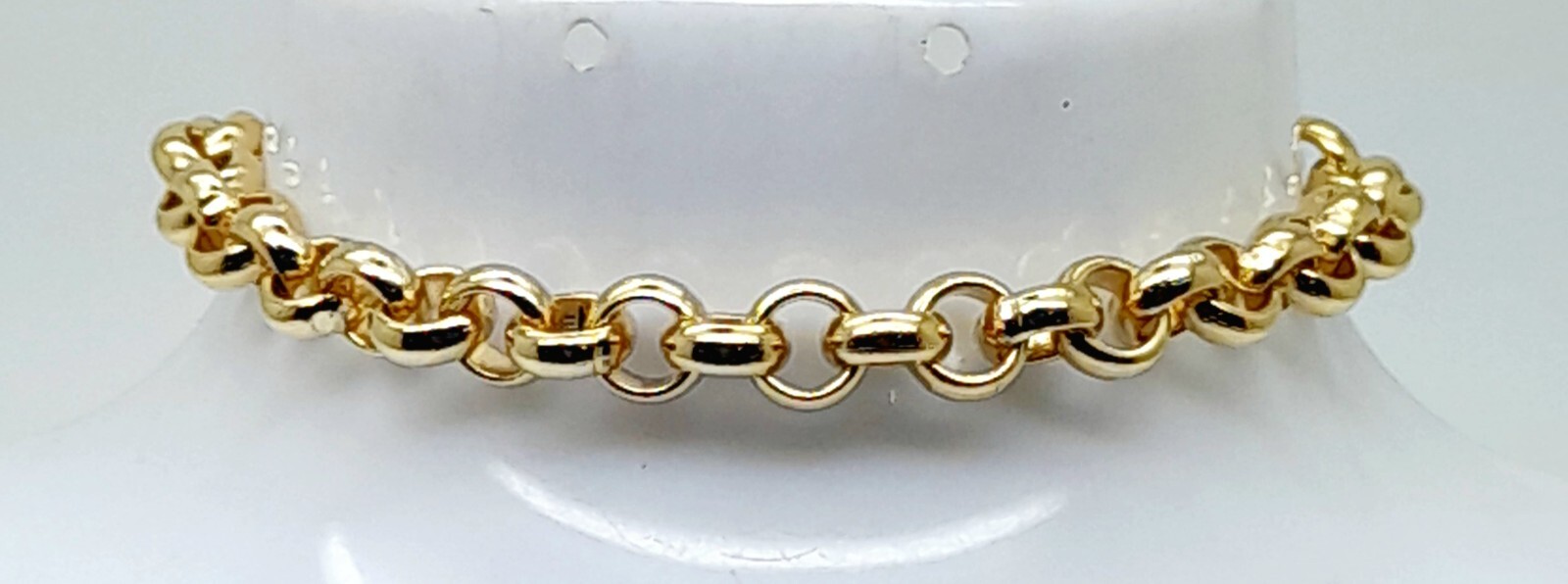 B001 Vintage style 7 inch 7.5mm 14kgp Women metal link Chain fashion Bracelet