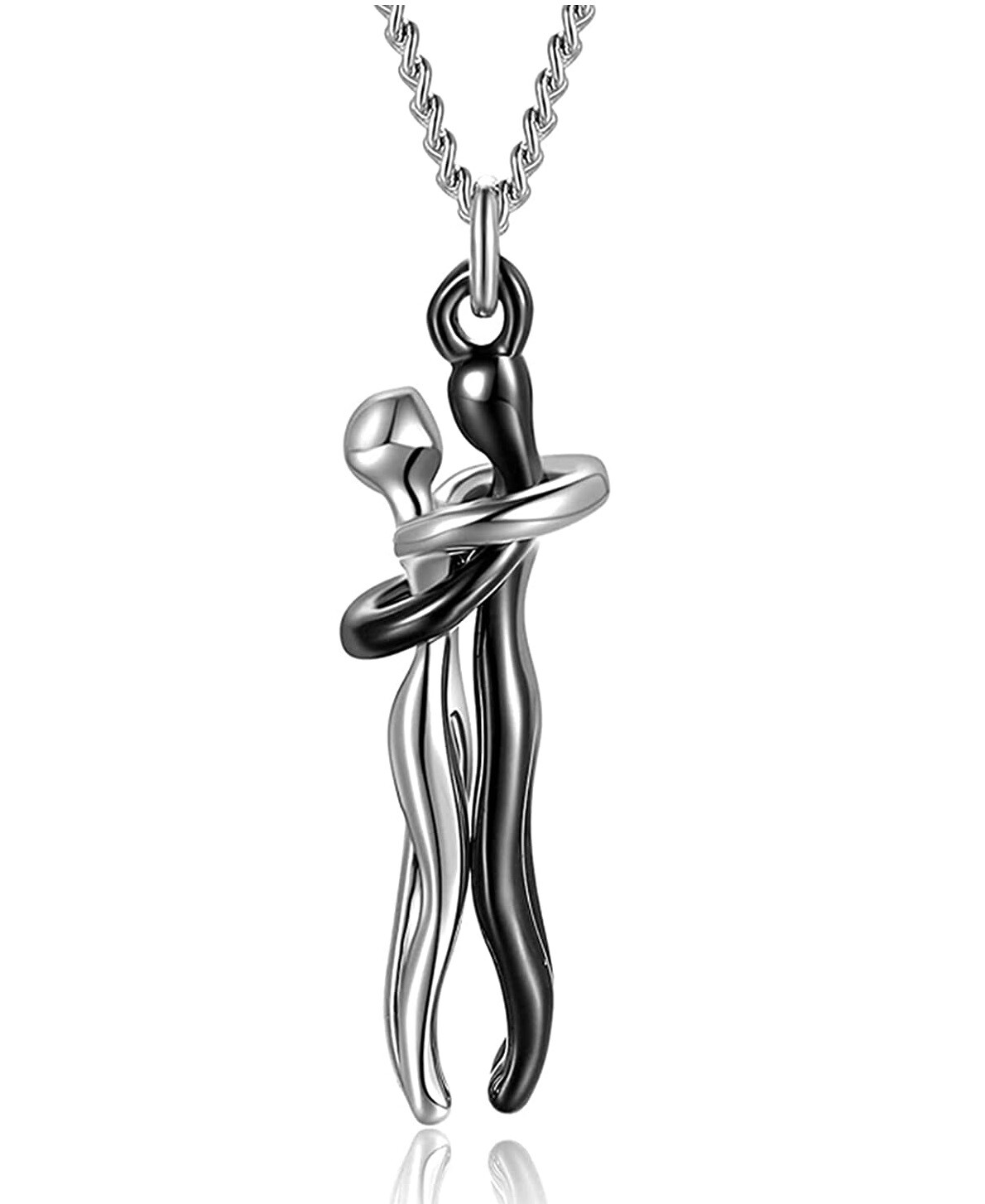 Couple Hugging Pendant Necklace Lovers Together Forever Metal Plating Love Style