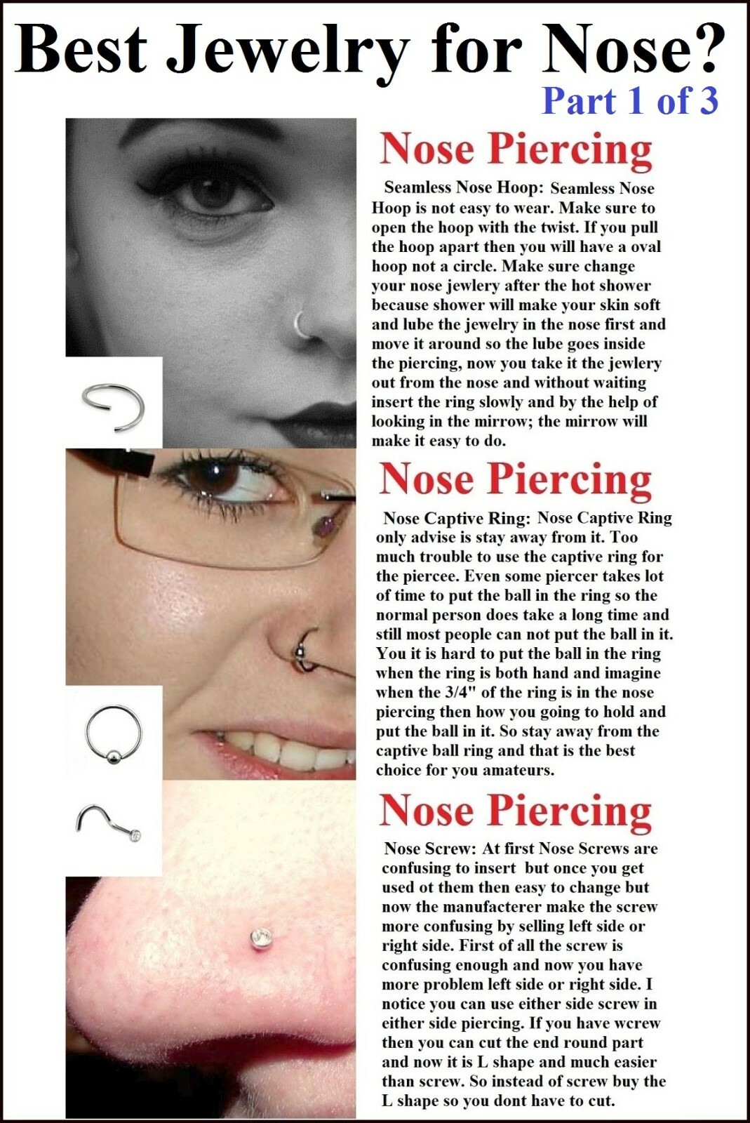 TINY TINY (Only 1mm) SMALLEST GEM 20g Sterilized Stainless Steel Nose “L” Stud.