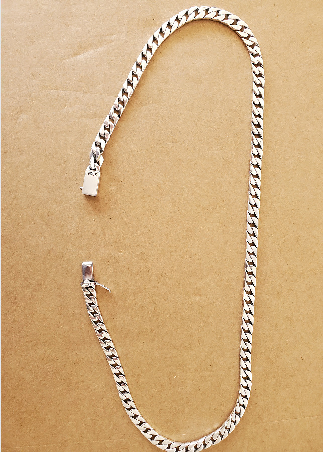925 Sterling Silver Cuban Chain Necklace 8MM 60CM
