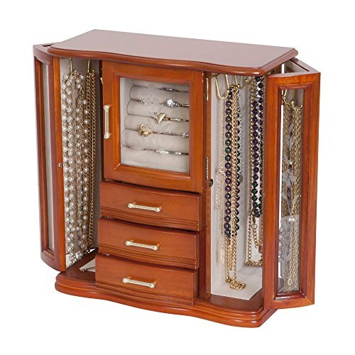 Mele and Co. Richmond Wooden Jewelry Box (Walnut Finish), Medium