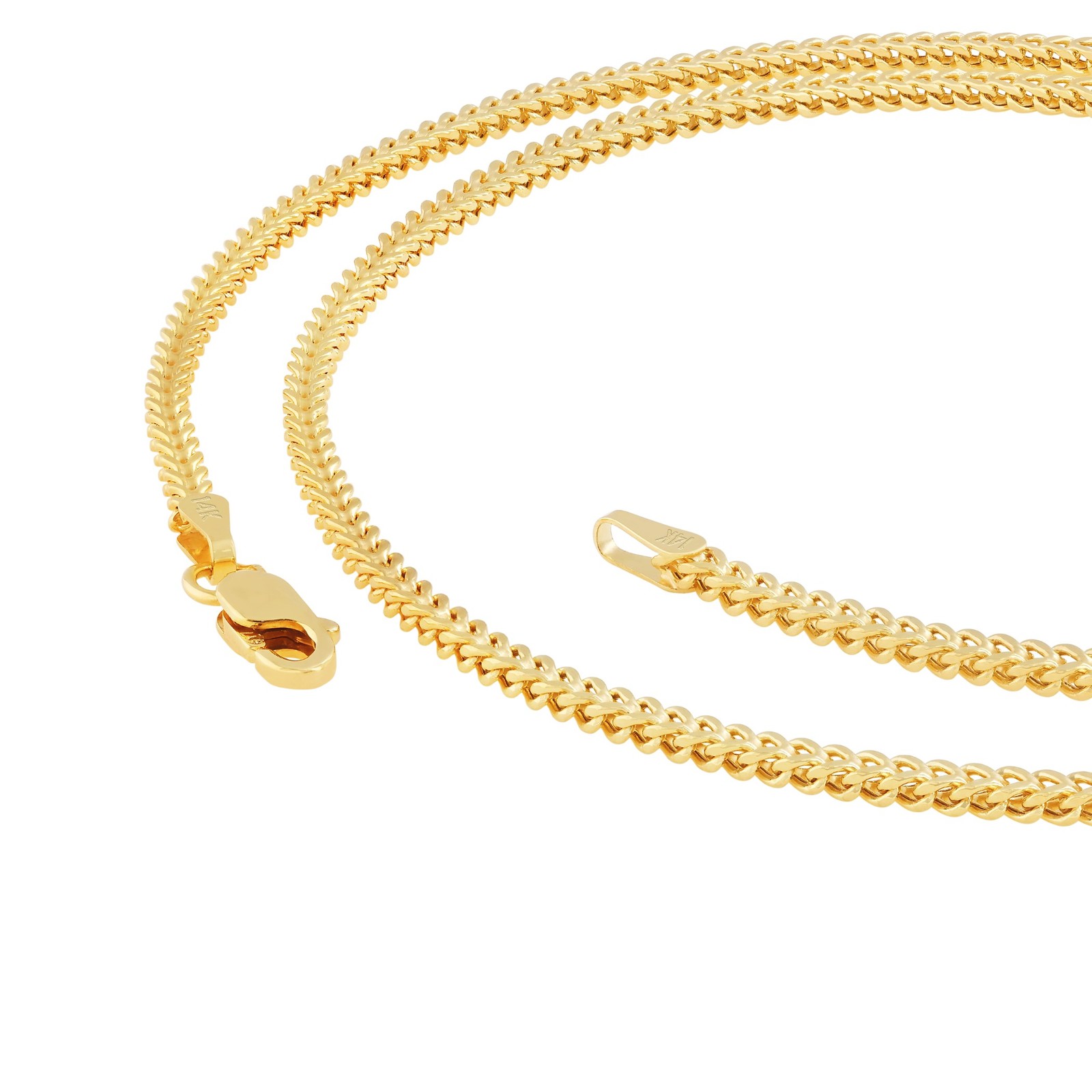14k Yellow Gold 1.5mm Franco Box Bracelet Chain Mens Womens 7″ 7.5″ 8″ 8.5″ 9″