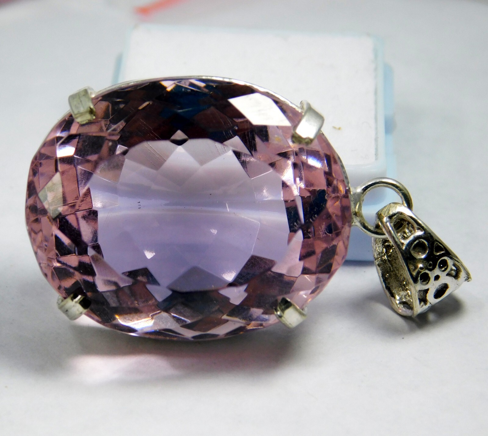 Natural 101.20 Ct Certified Brazilian Pink Kunzite Pendant Oval Cut Gemstone ~