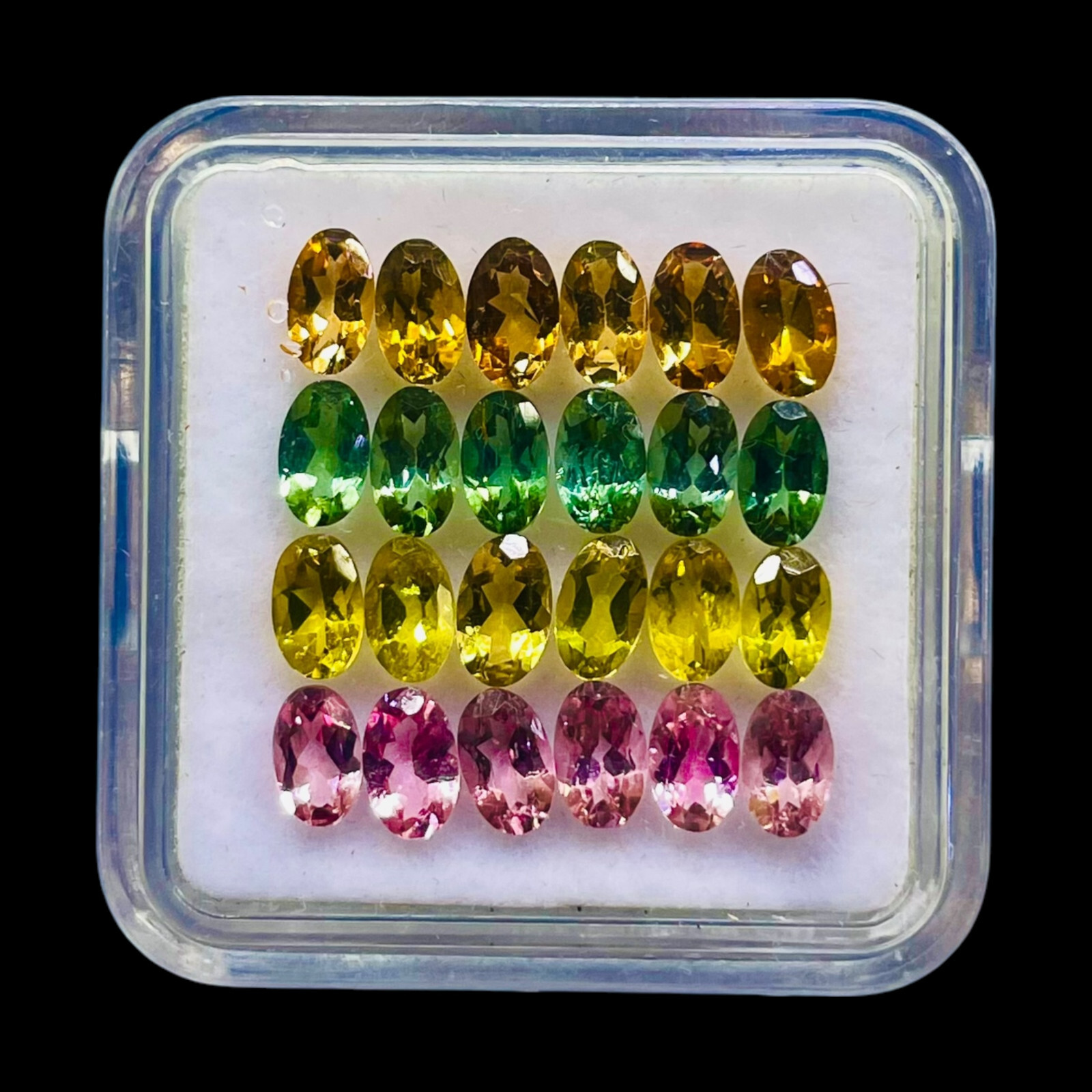 VVS 24 Pcs Natural Multi Tourmaline 5x3mm Oval Cut Loose Untreated Gemstones