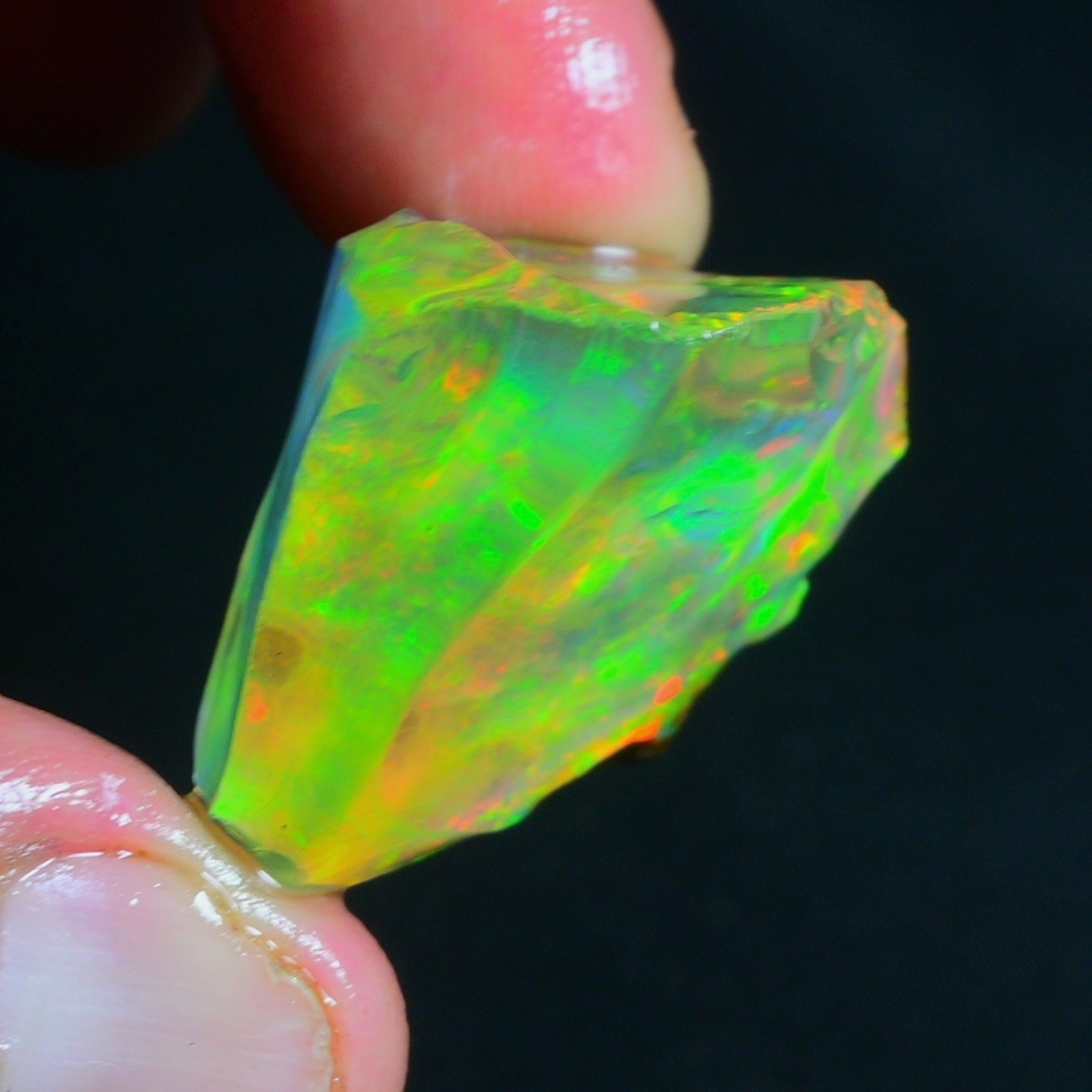 Stunning Multi Fire Natural Ethiopian Oil Opal Rough 50.00 Cts Raw Opal Specimen