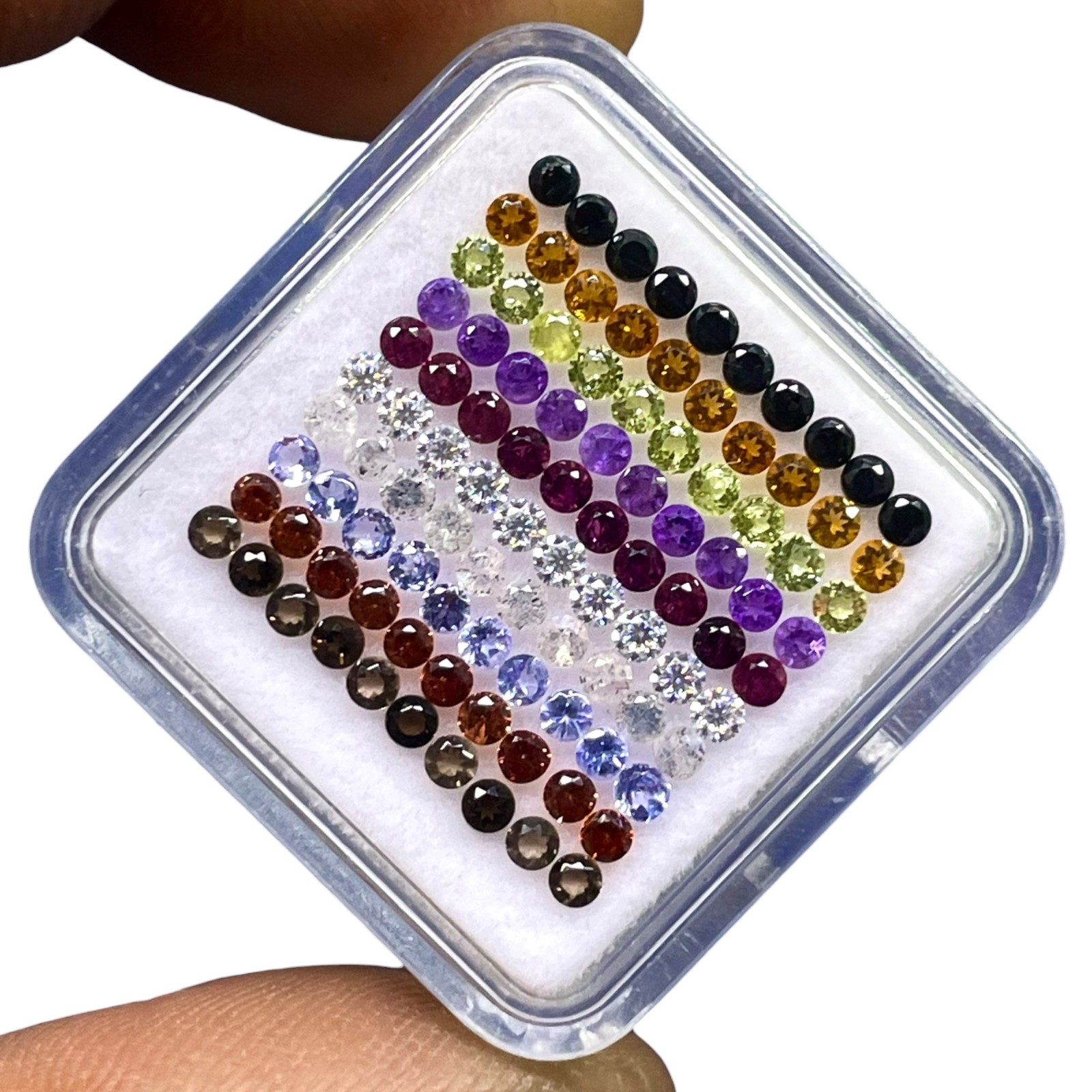 100 Pcs Natural Multi Gemstones 2mm Round Calibrated Cut Loose Gemstones Lot