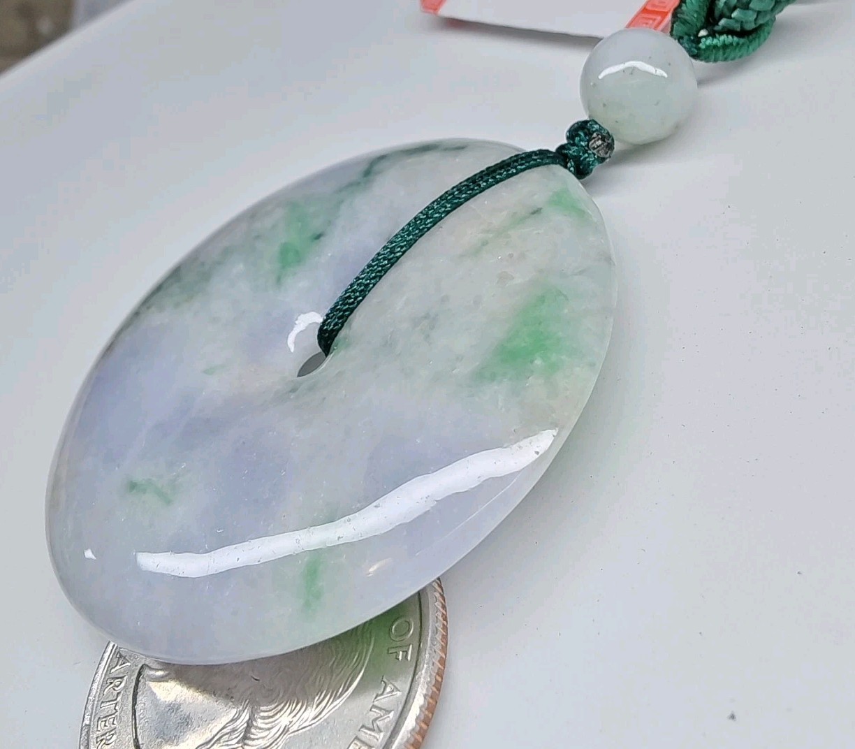 Certificated Jade Donut Pendant Green Round Circle Natural Jadeite hole玉环平安扣翡翠A货