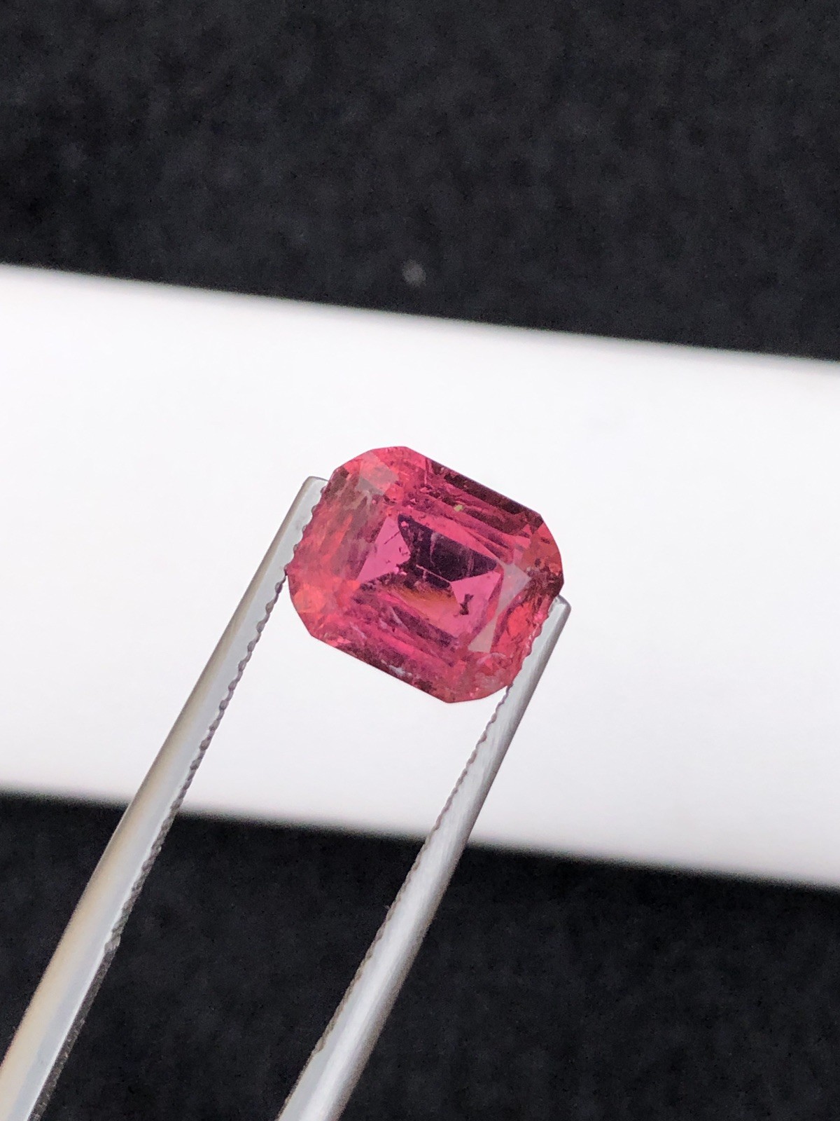 3.80 Cts Rubellite Tourmaline | Step Cushion Cut | Slightly Included