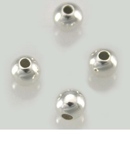 50pc, 5mm Sterling Silver Beads, Seamless, Medium Size Bead, Regular Hole,Polish