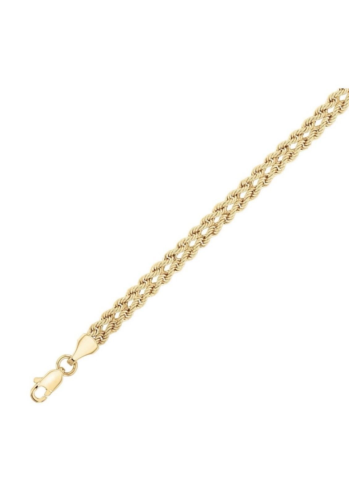 Reeds Double Rope Chain Bracelet 10K Gold 7 Inches.