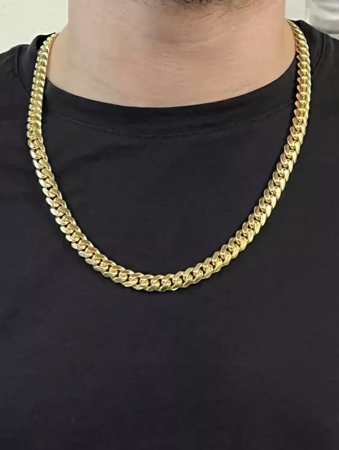 Real 14k Gold Miami Cuban Link Chain Necklace 9mm 24 inches Box lock Top Quality