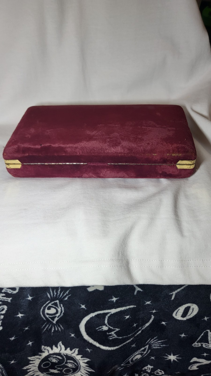 Vintage MELE Red Velvet Jewelry Box Rings Earrings Bracelets Hardcase Hardshell